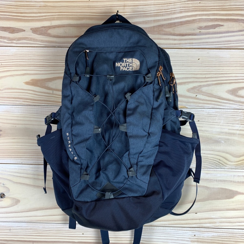 The North Face Borealis Backpack Unisex OS Navy Blue Copper FlexVent Hiking Pack